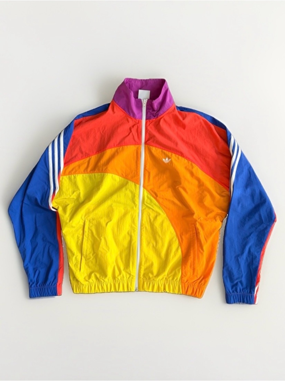 Adidas Originals Pride Off-Center Jacket Rainbow Multicolor Windbreaker Men's M